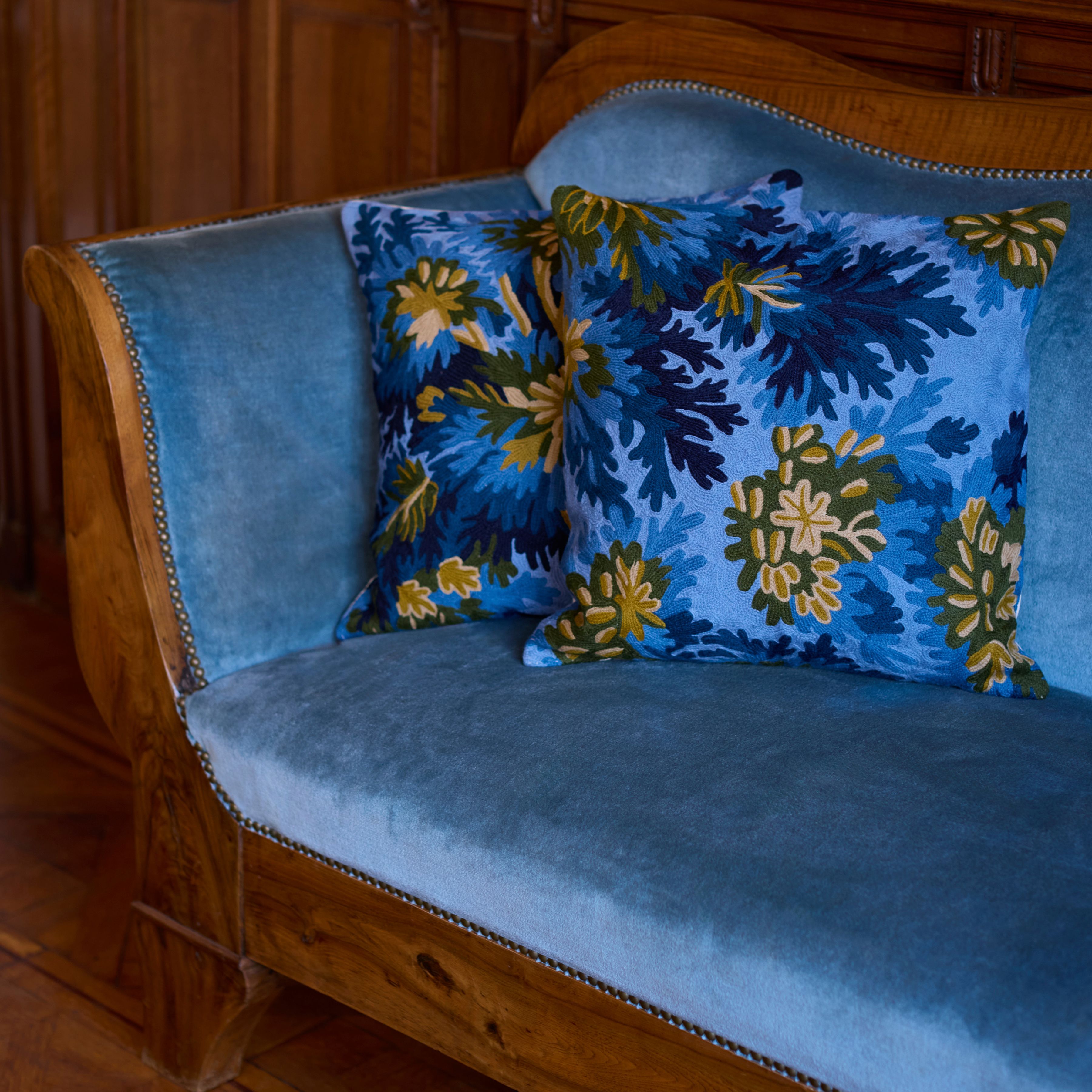 Cushion Cover 45 - Fontainebleau - Duck Blue