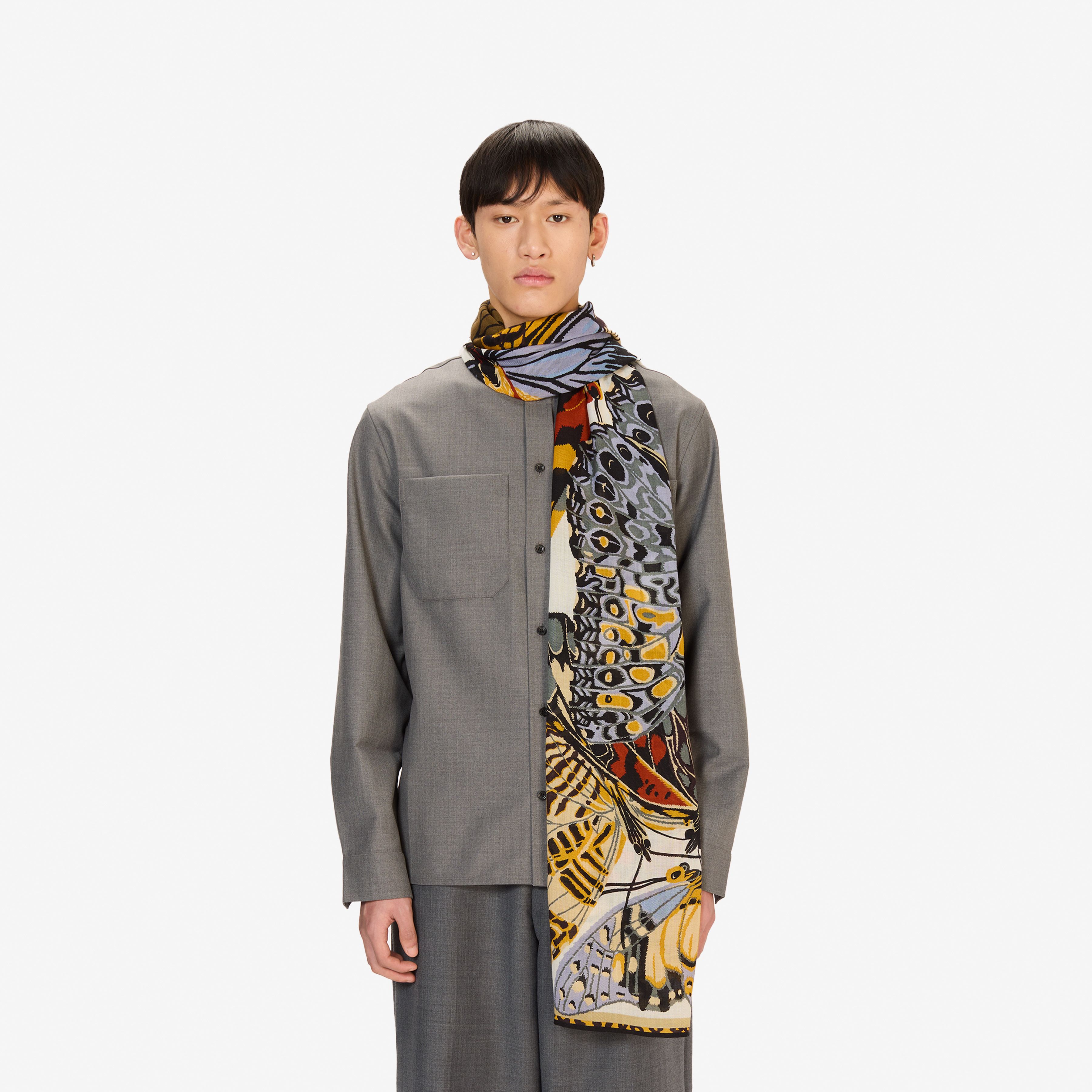 Scarf 70 - Papillons - White