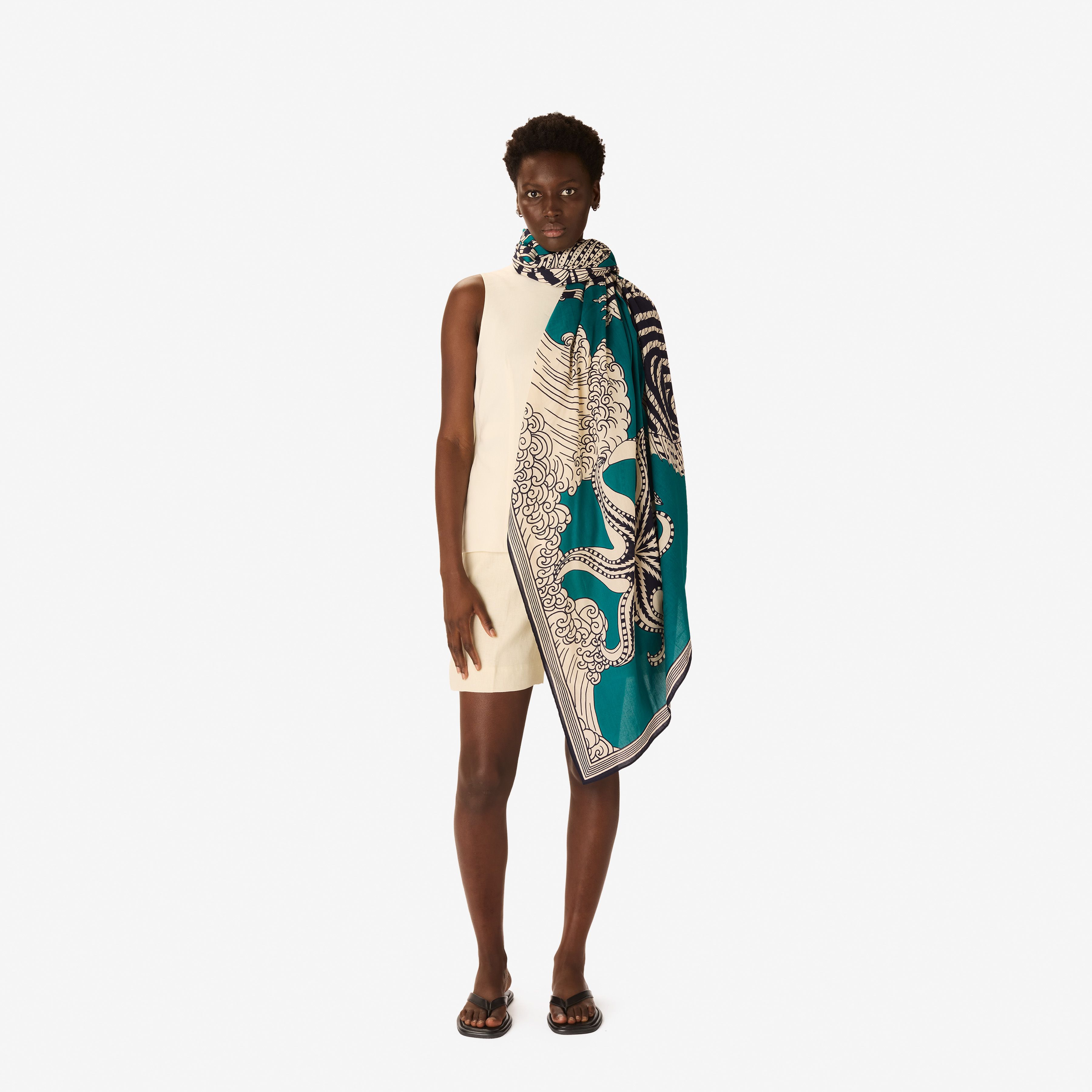 Scarf 100 - Vague - Turquoise