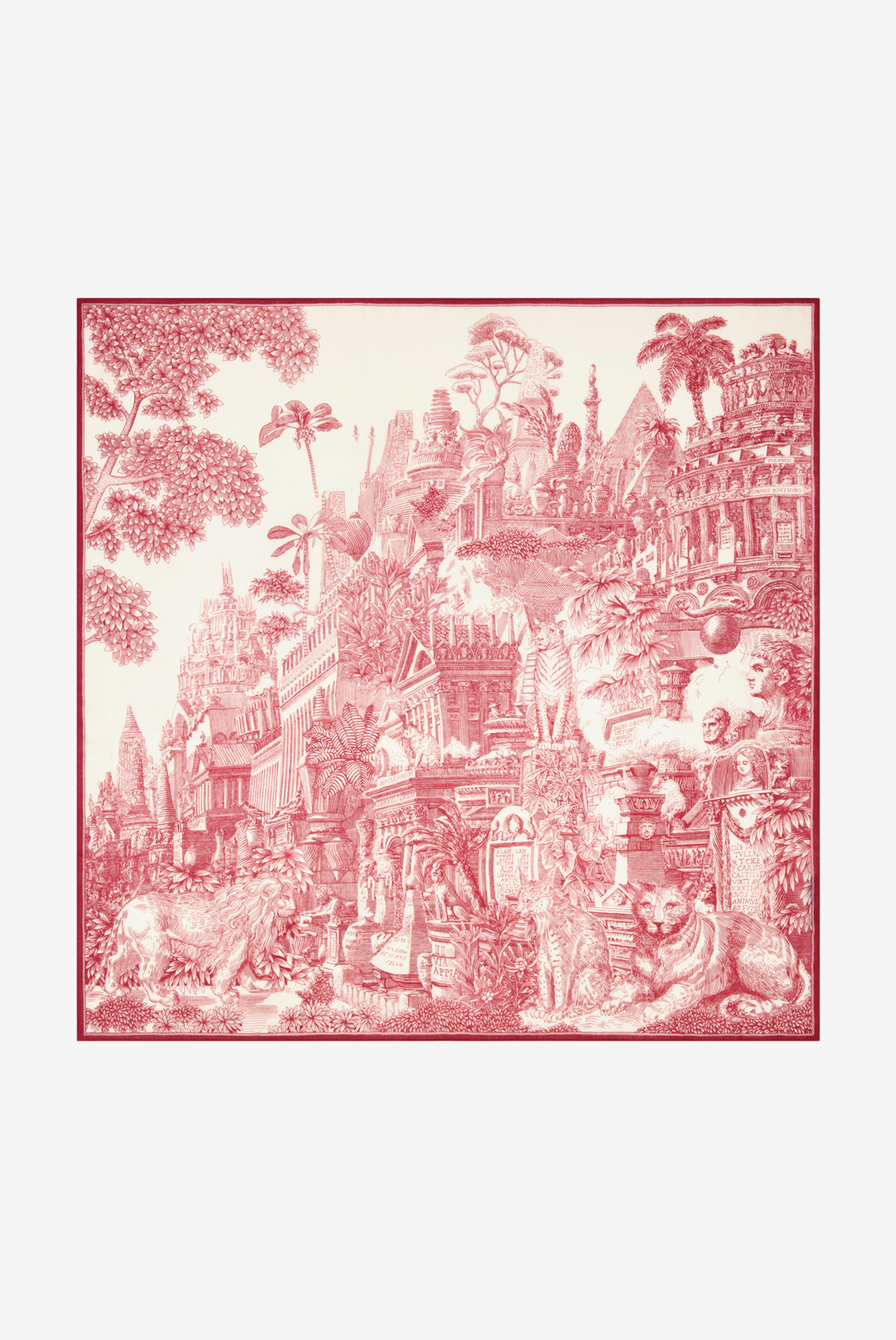 Cashmere Square 130 - Piranesi - Red
