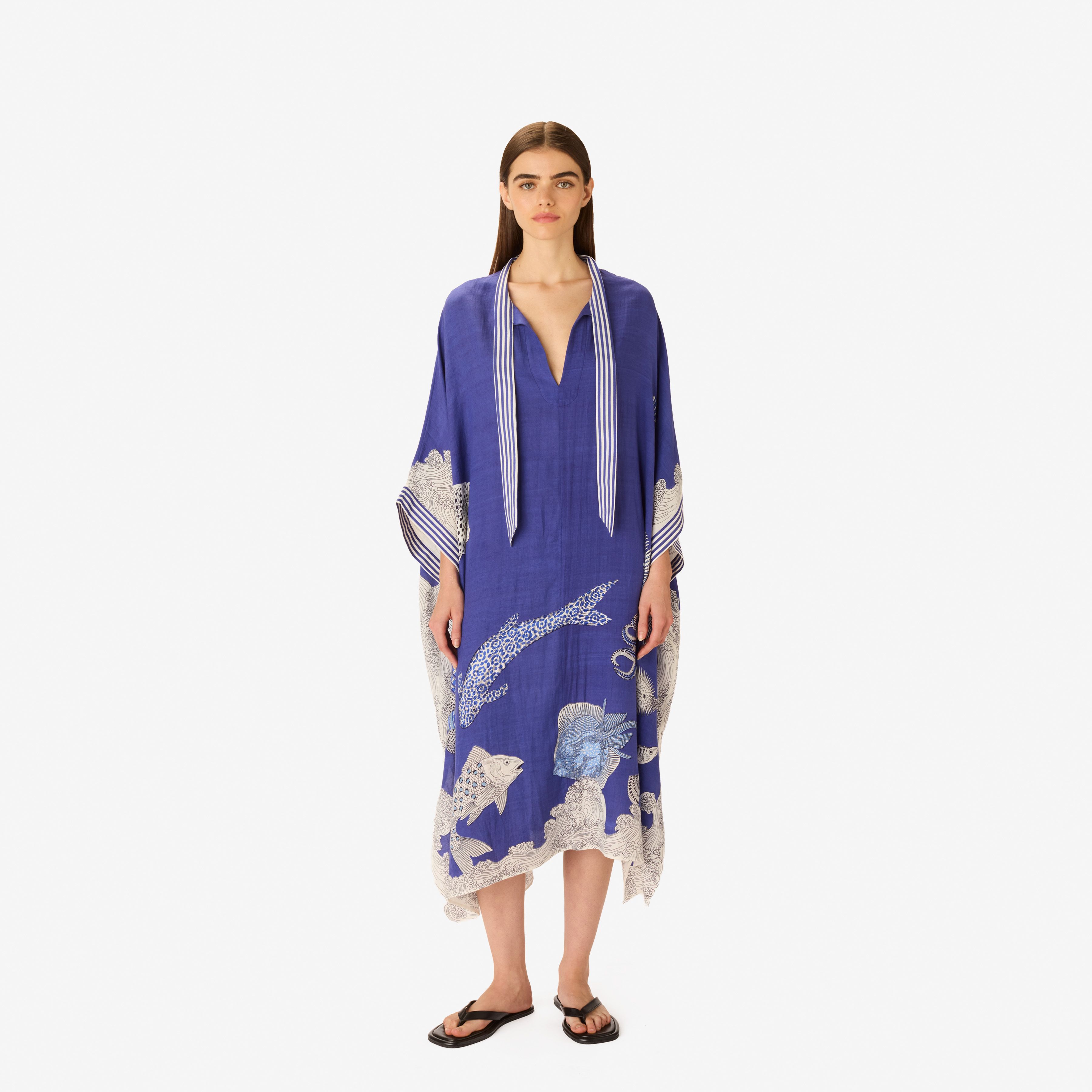 Kaftan Lungo - Poseidon - Blu Scuro