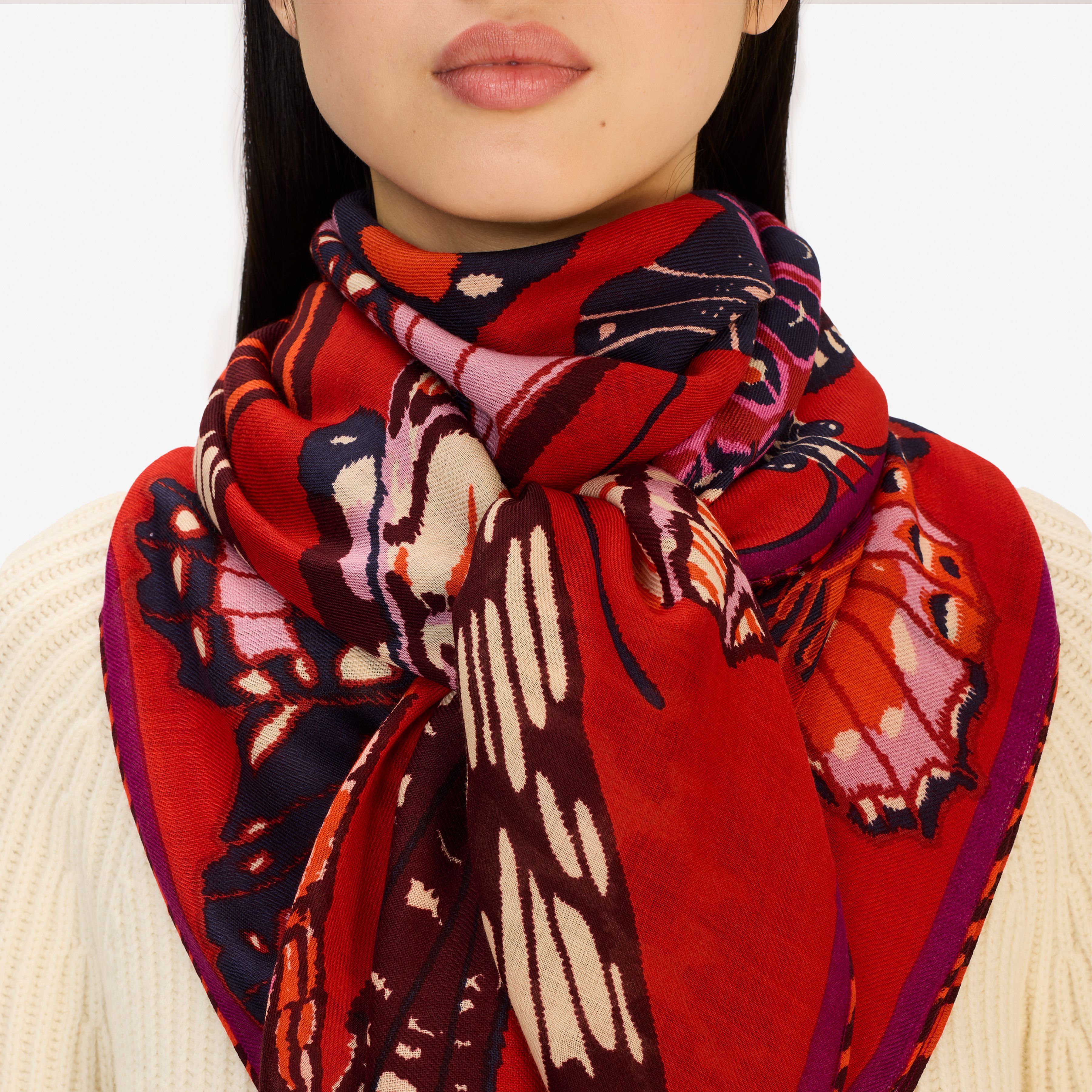 Square 130 - Papillons - Red