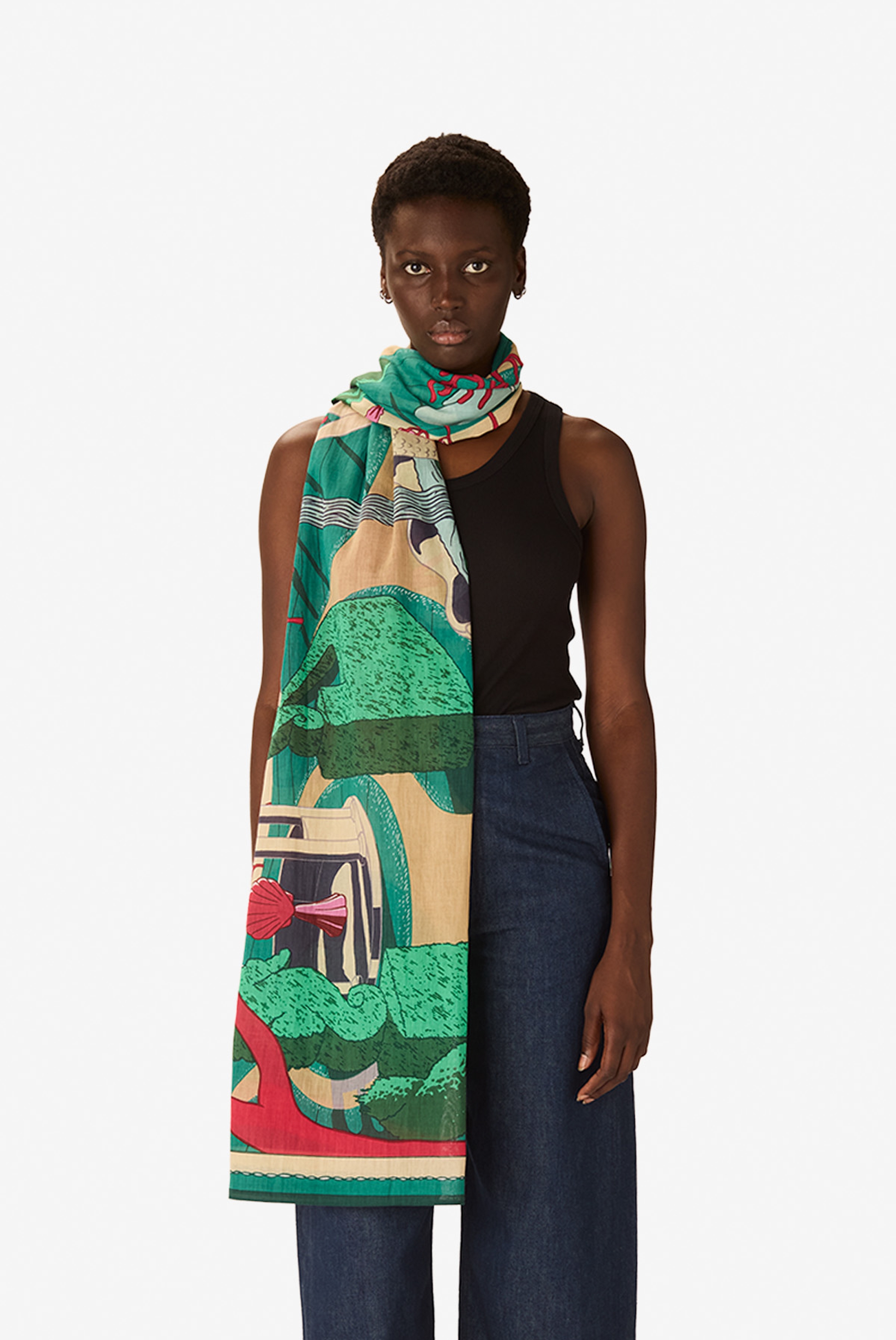 Scarf 100 - Jardin - Fuchsia
