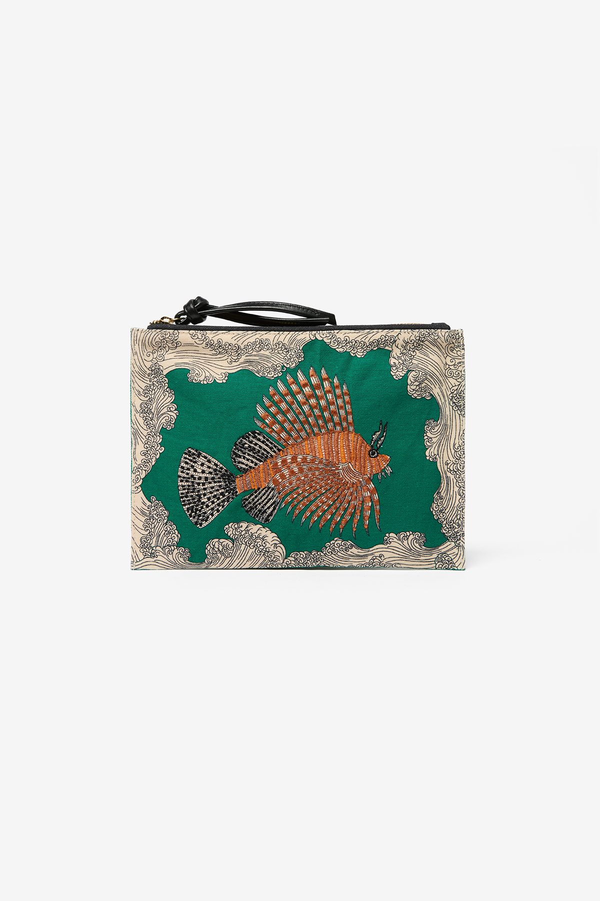 Embroidered Pouch - Poseidon - Green