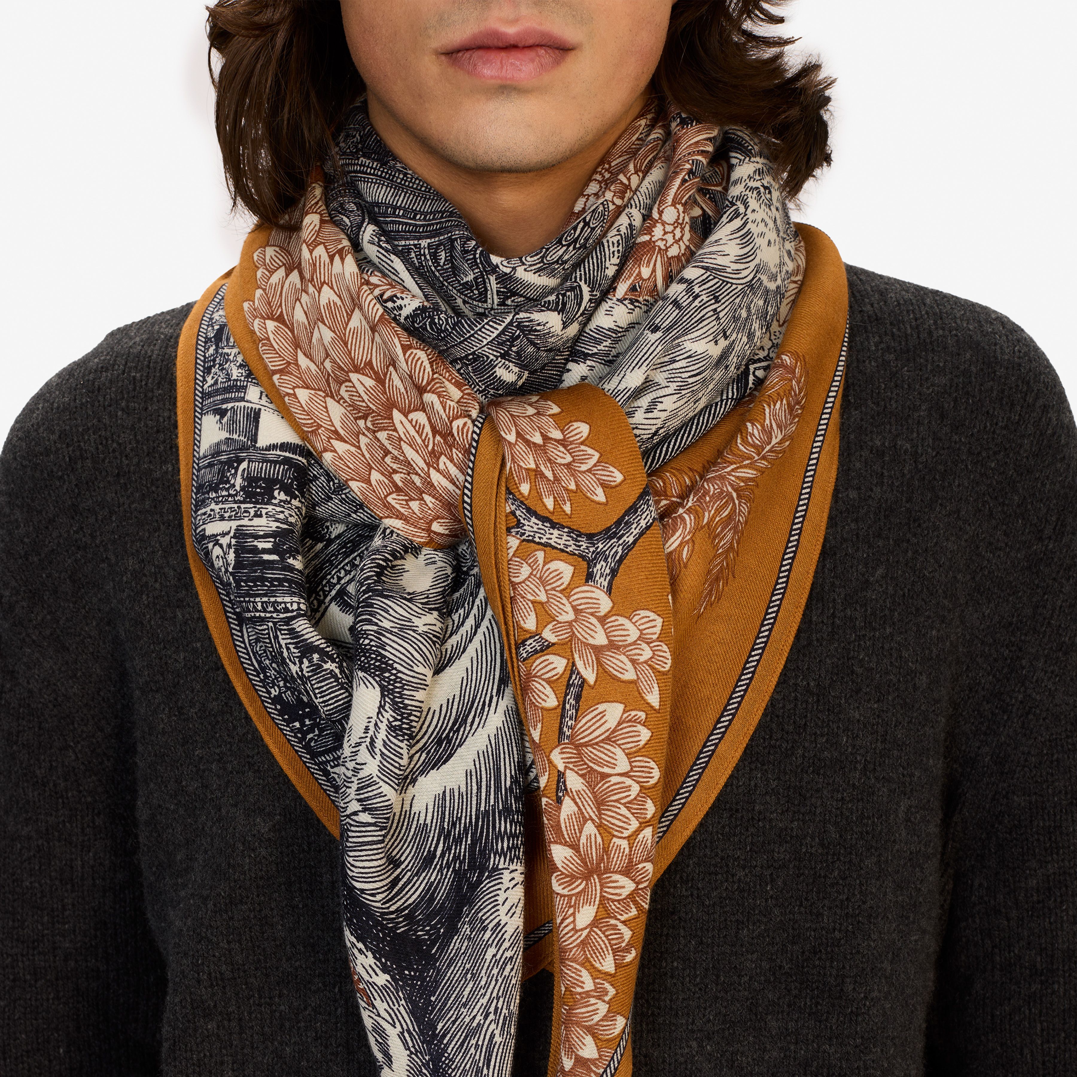 Cashmere Square 130 - Piranesi - Golden Brown