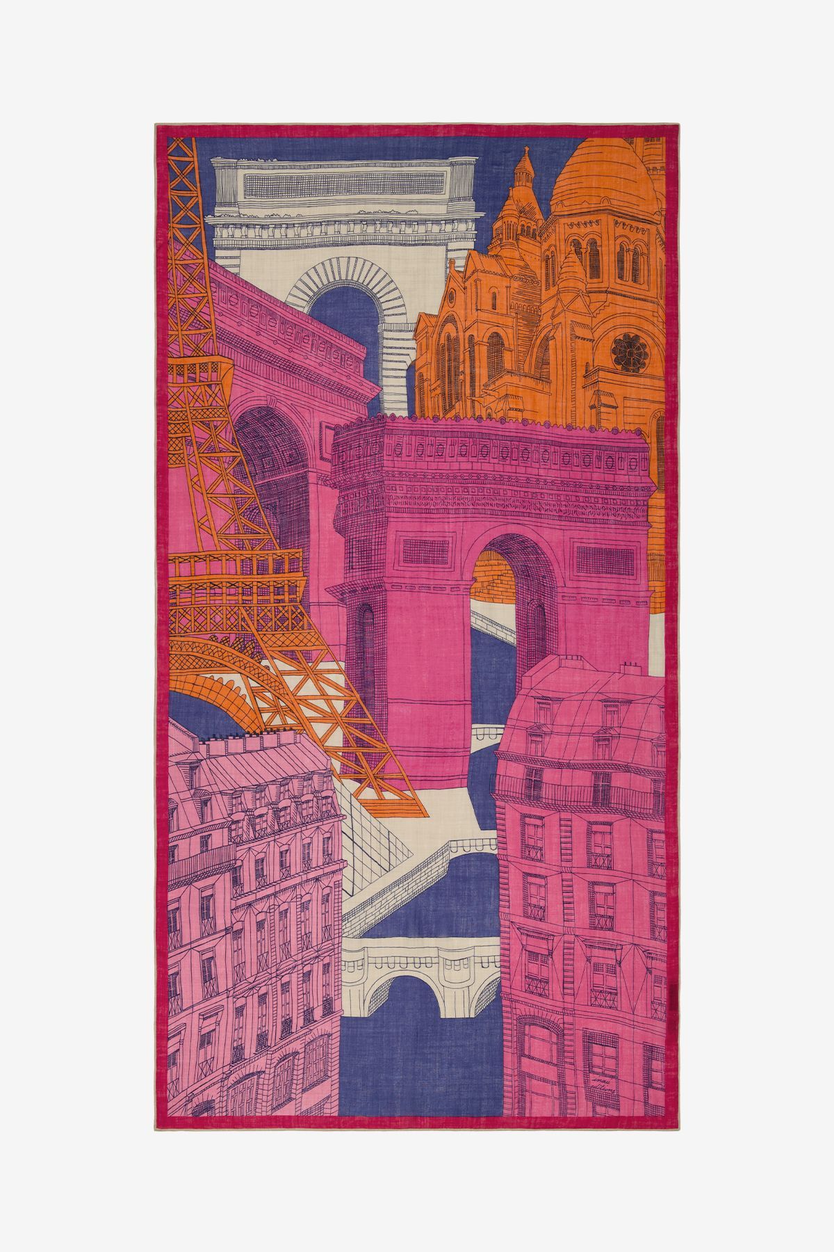 Scarf 100 - Paris - Fuchsia