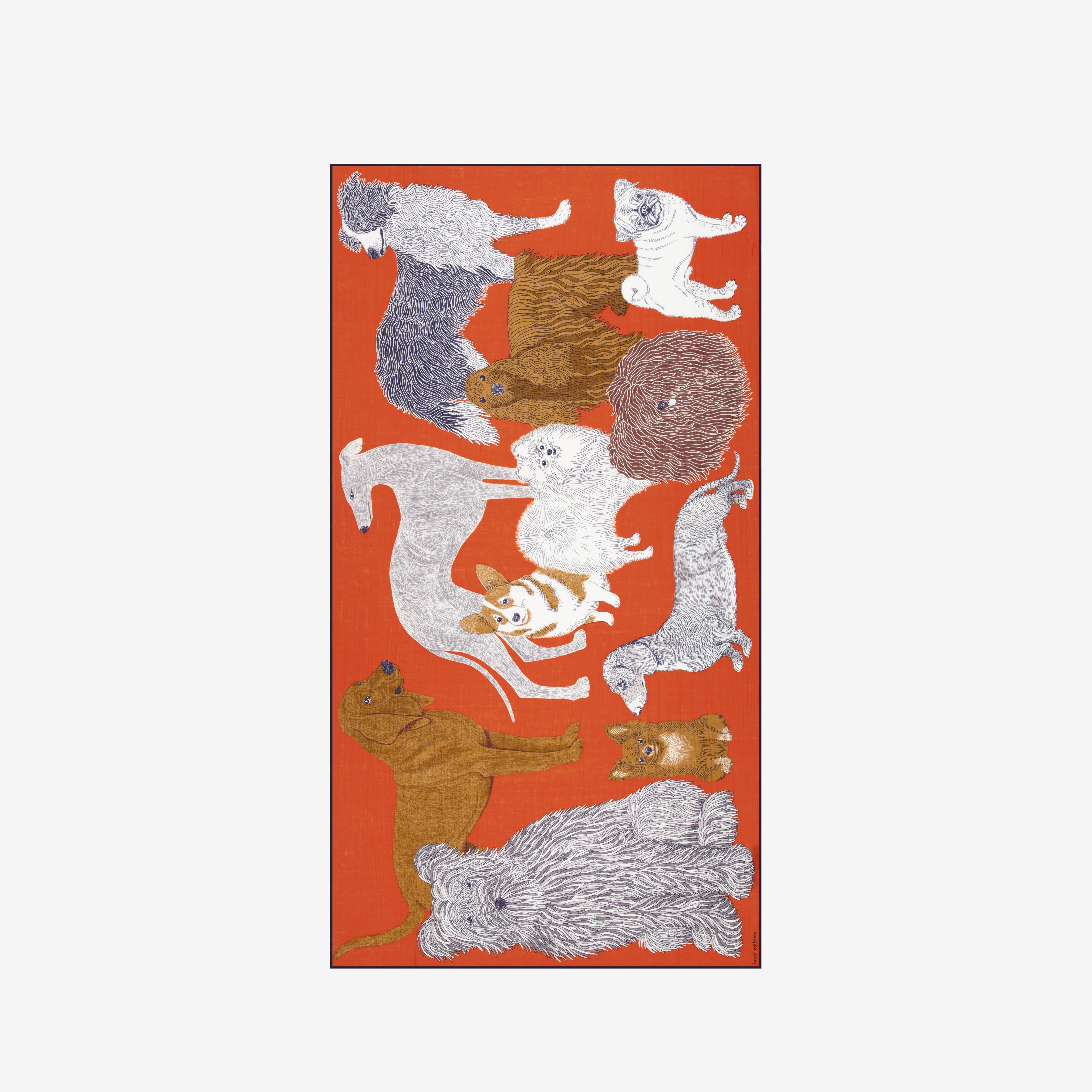Scarf 100 Cotton - Toutou - Orange