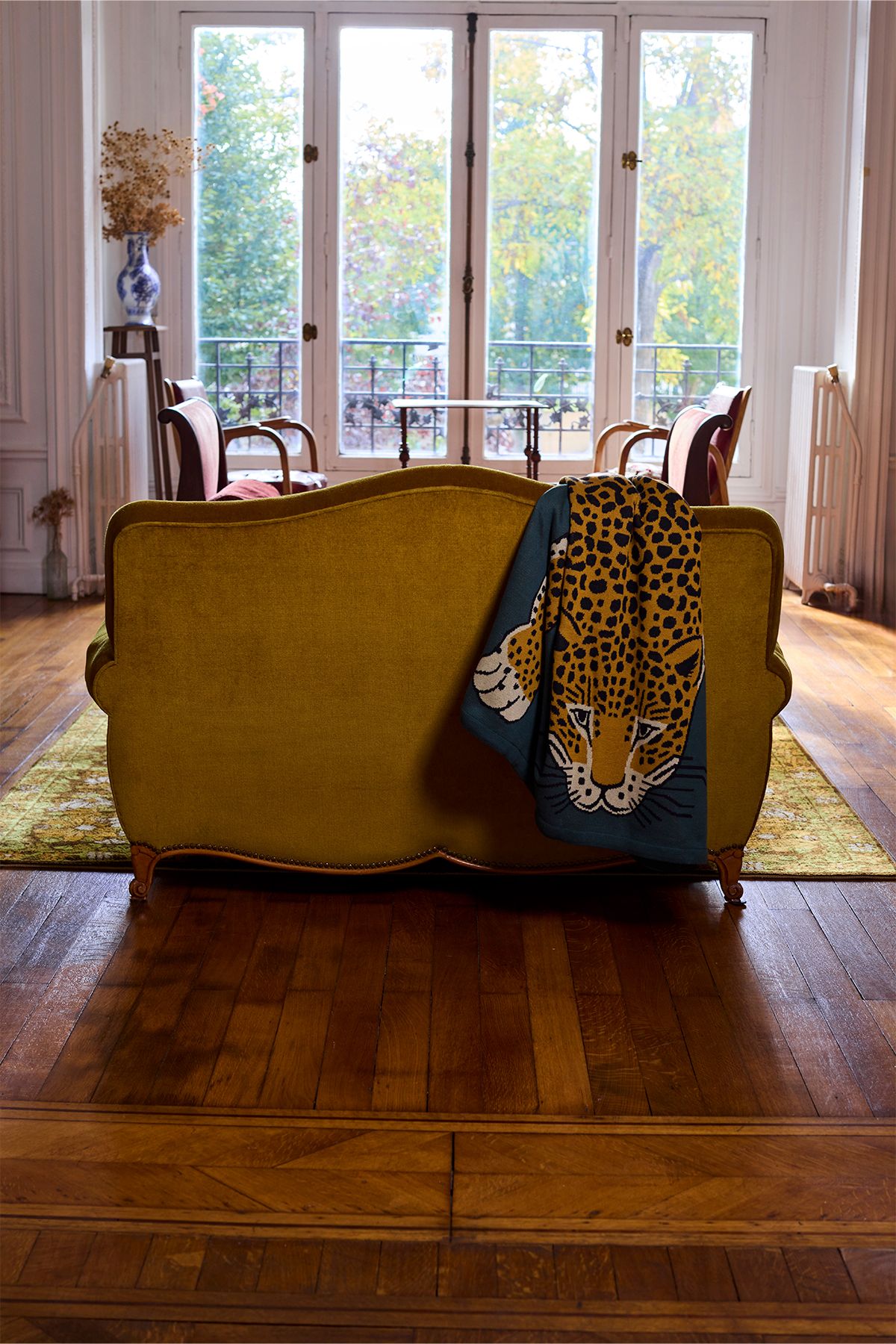 Decke 130 - Leopard - Grün
