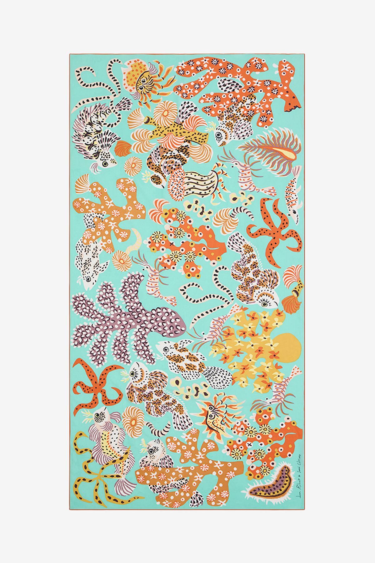 Écharpe 100 - Jardin de sirènes / Dom Robert - Turquoise Bleu
