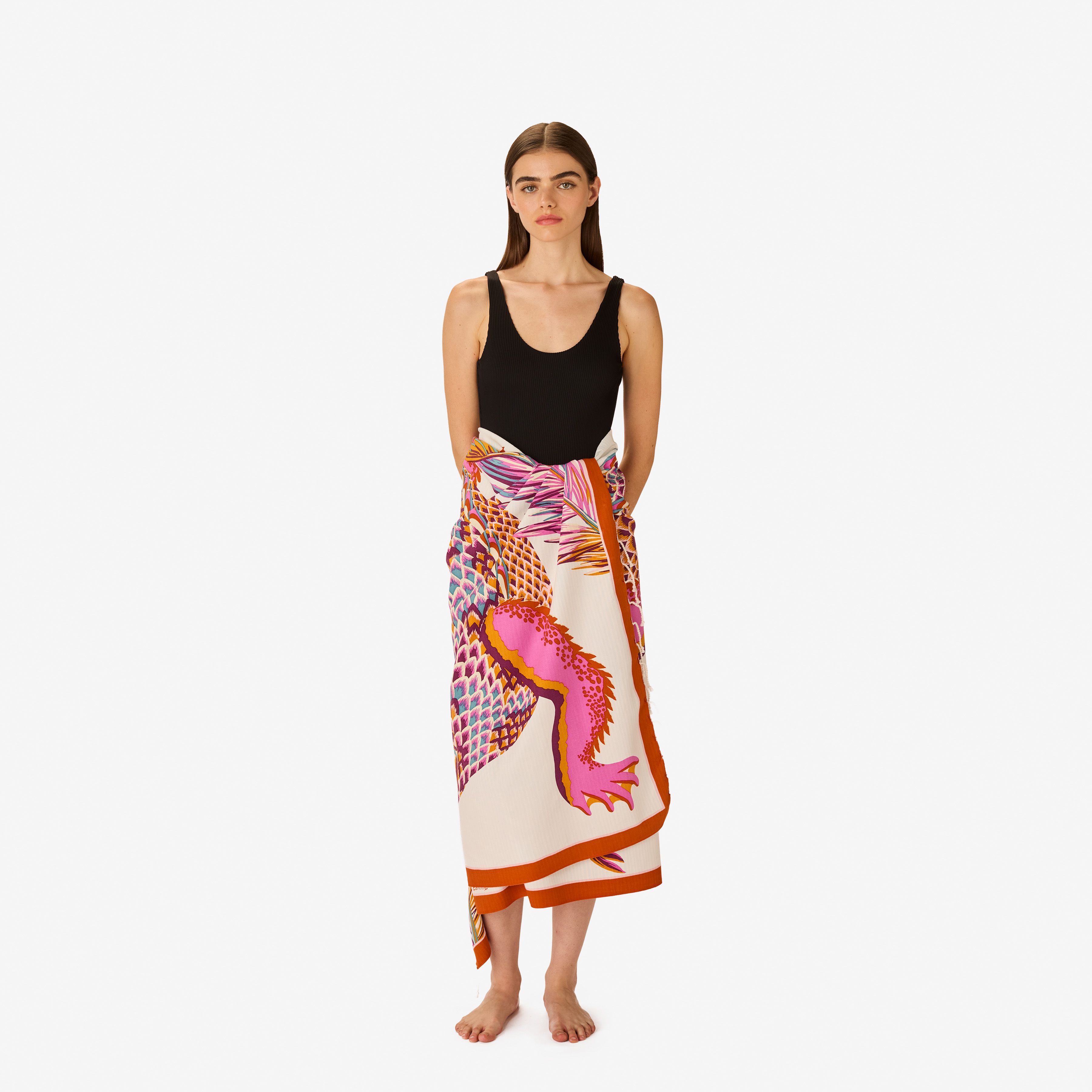 Fouta Handtuch  100 - Croco - Weiß