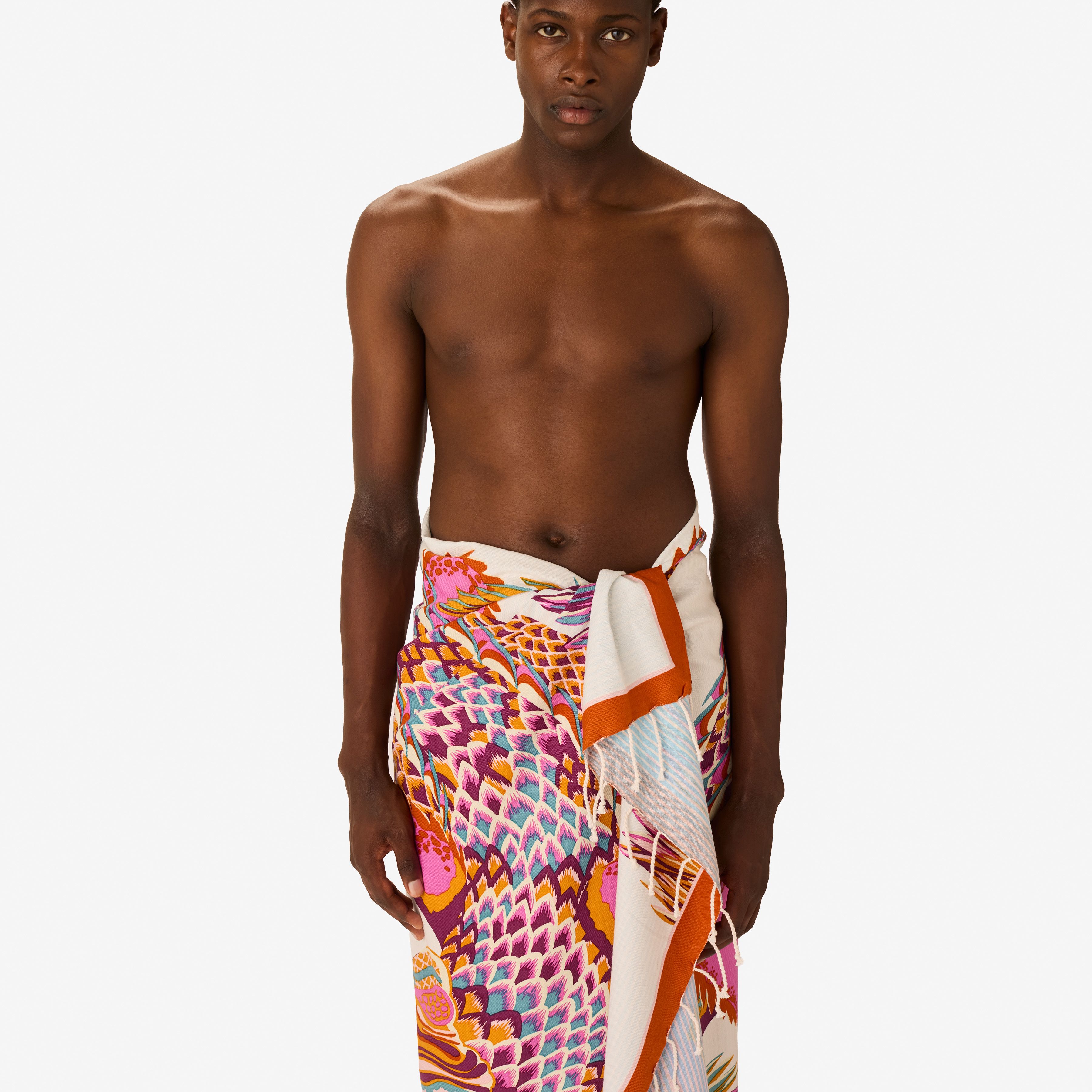 Fouta Handtuch  100 - Croco - Weiß