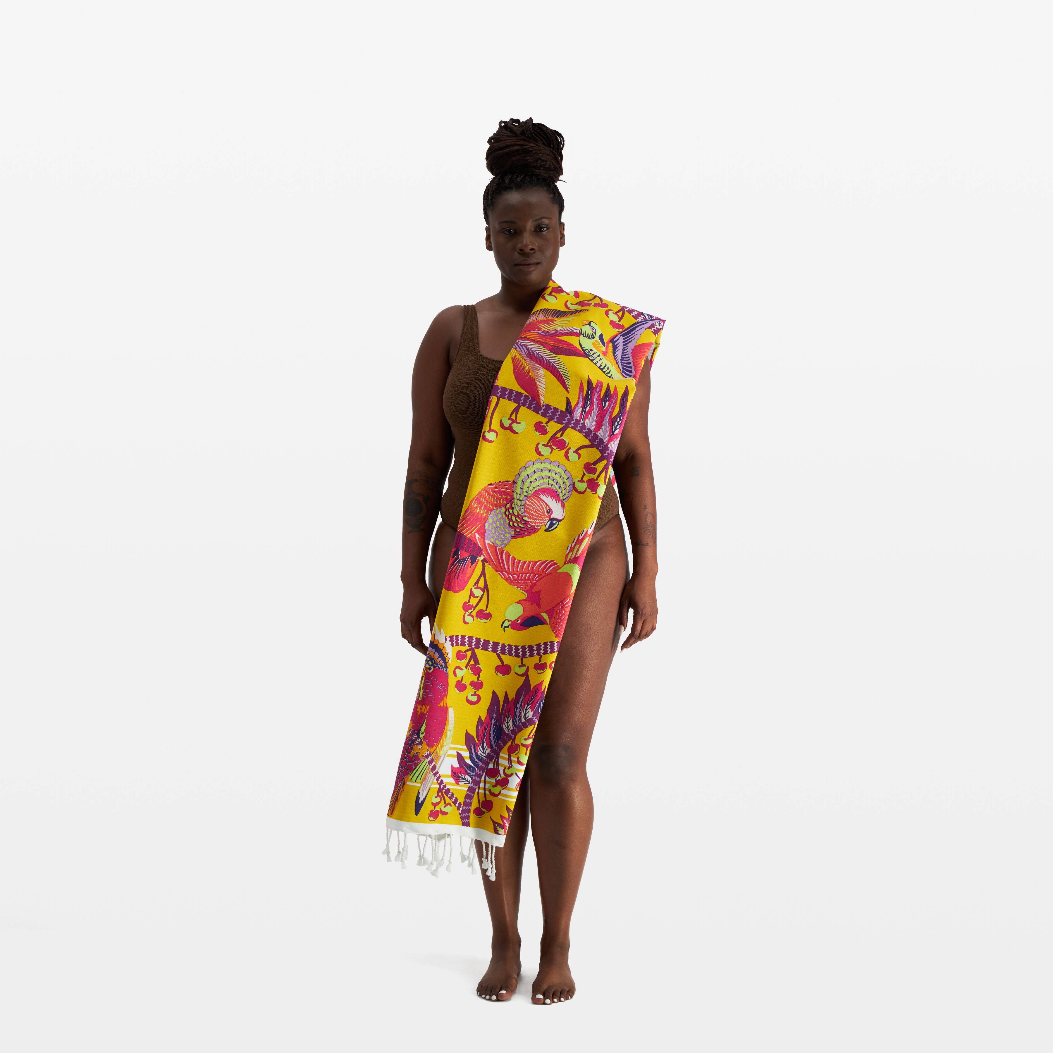 Fouta Towel 100 - Cerise - Yellow
