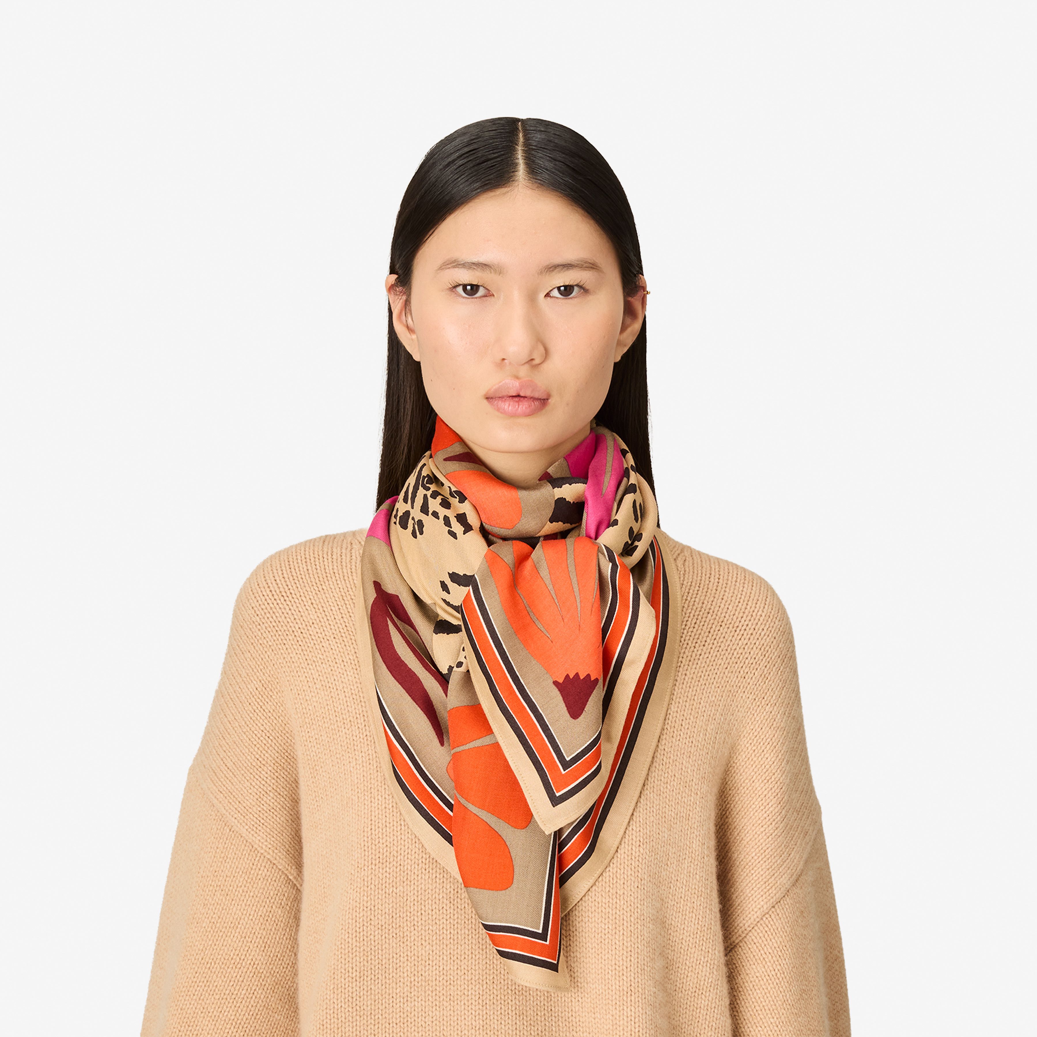 Quadratisches Tuch 100 - Panteo - Beige