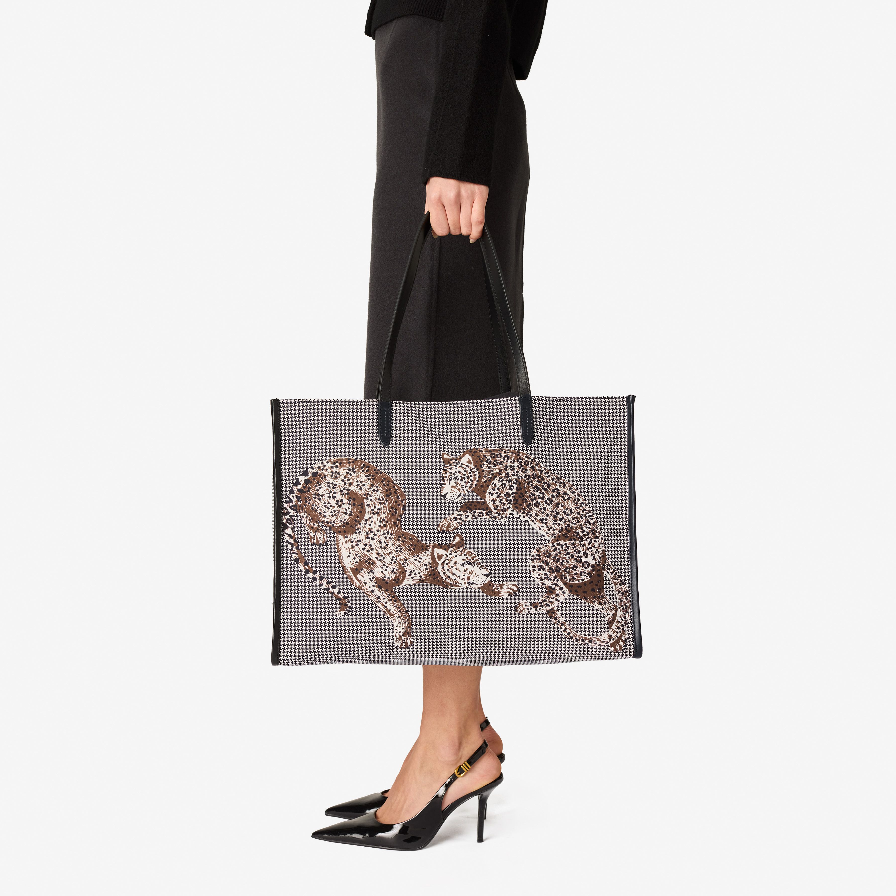 Shopping Bag - Jorgen Houndstooth - Black