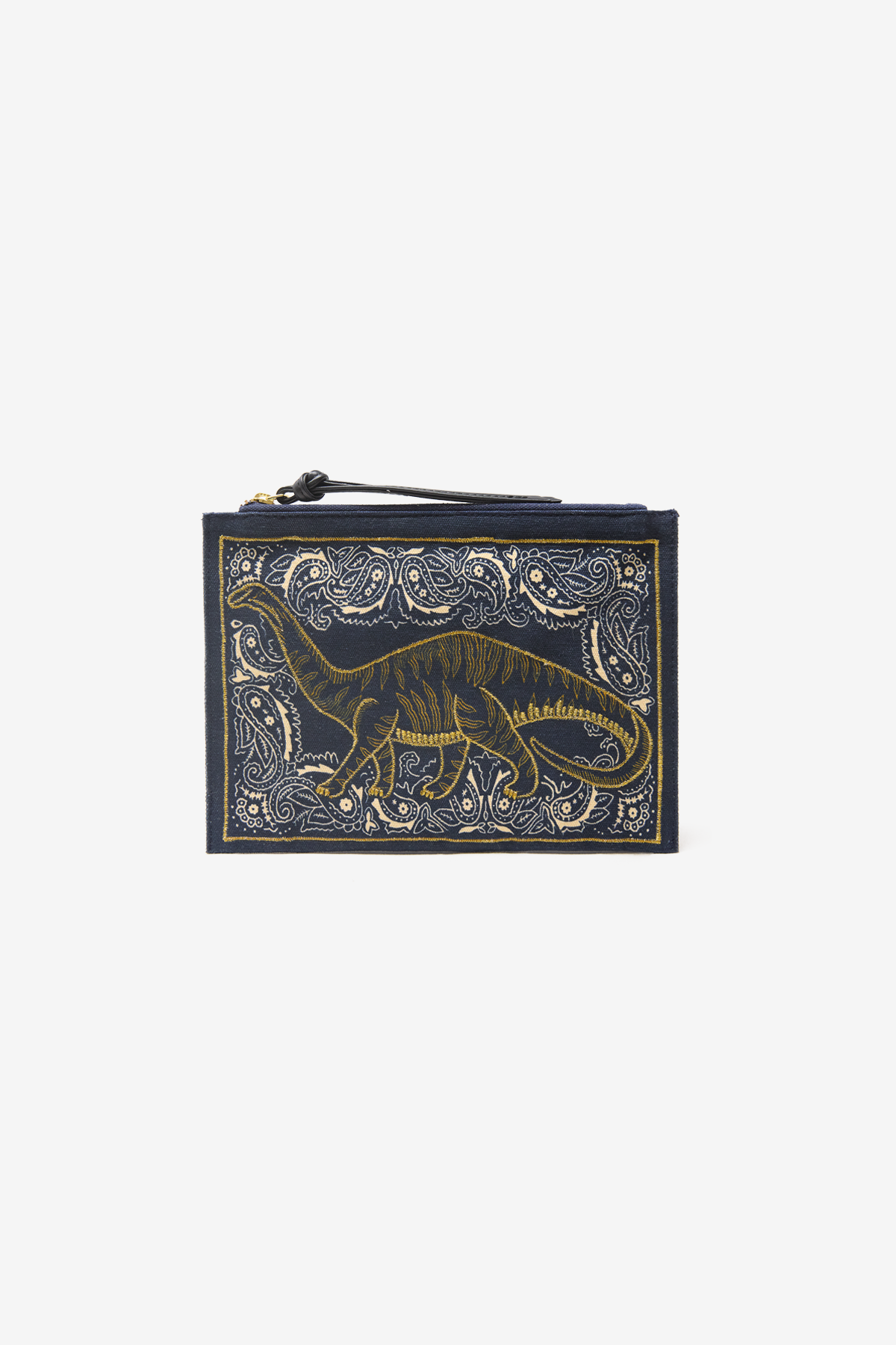 Bolso de Mano Bordado - Dino - Azul Marino