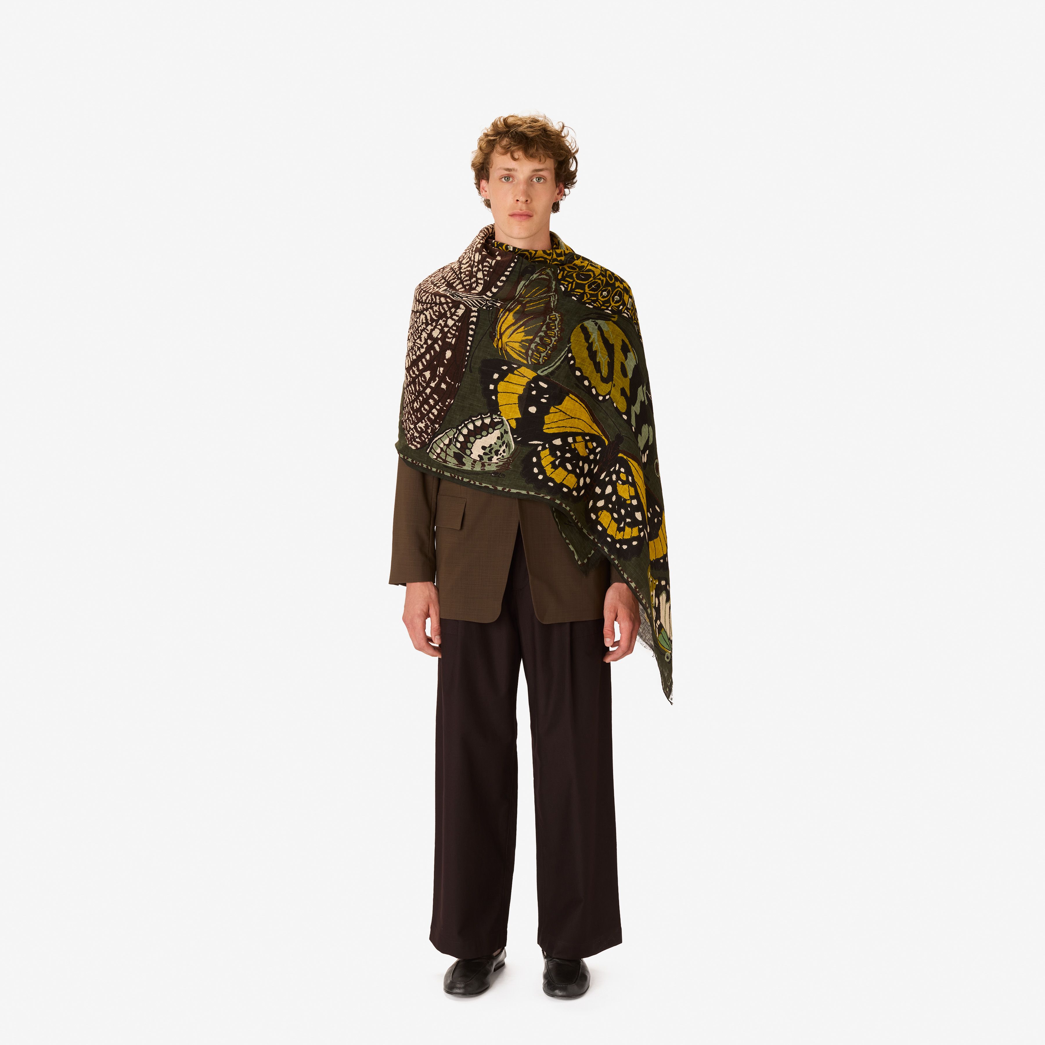 Schal 100 - Papillons - Khaki