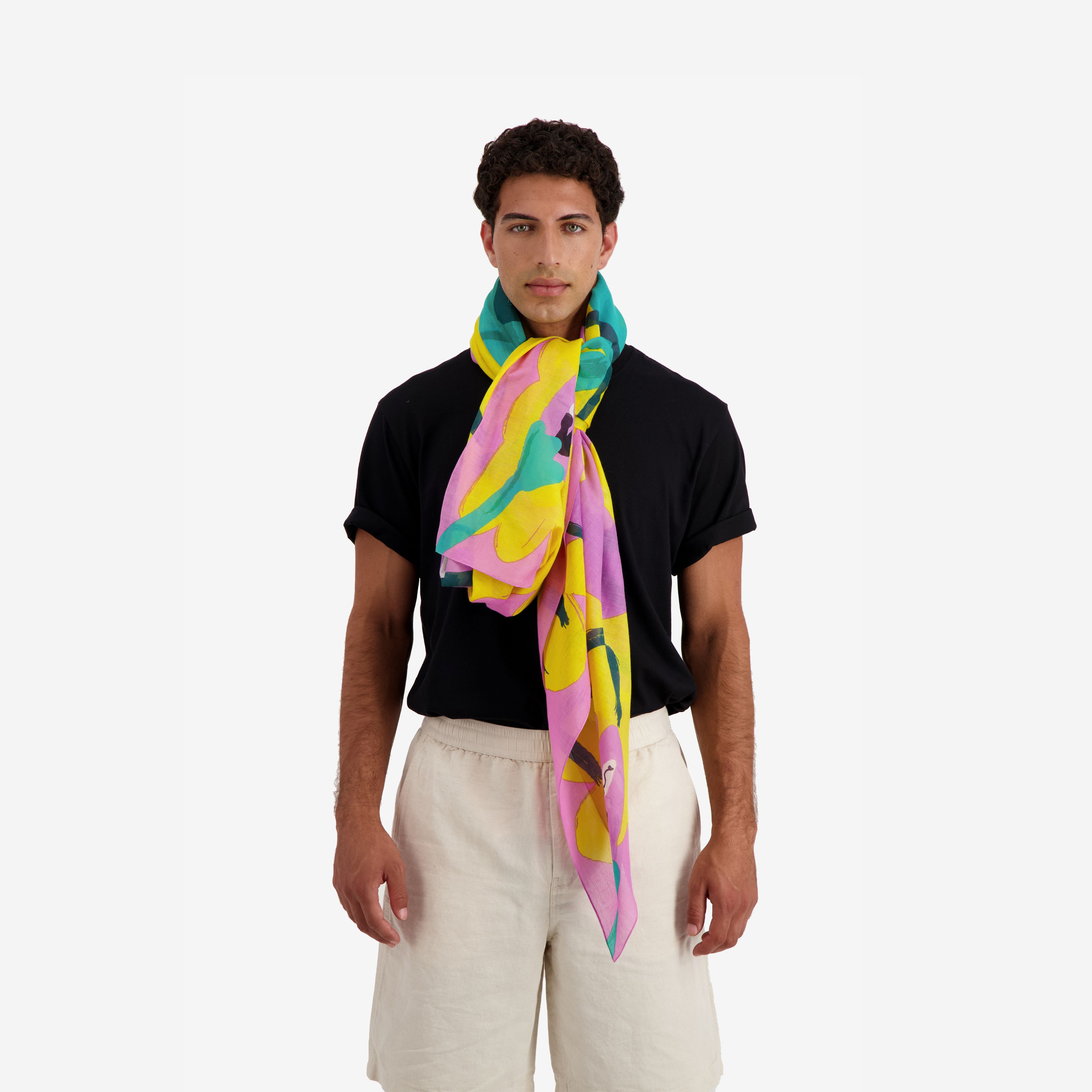 Scarf 100 - Flower - Yellow